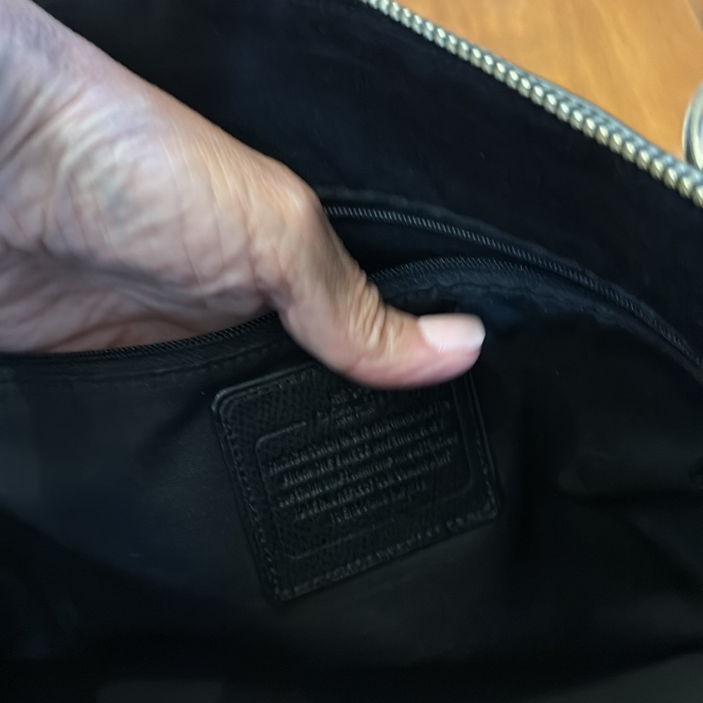 Coach Black Leather Tote with Signature Design - Picture 17 of 17